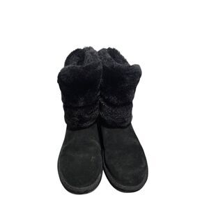 Koolaburra by UGG Black Faux Fur Ankle Boots Cozy Winter Comfort Size 6
